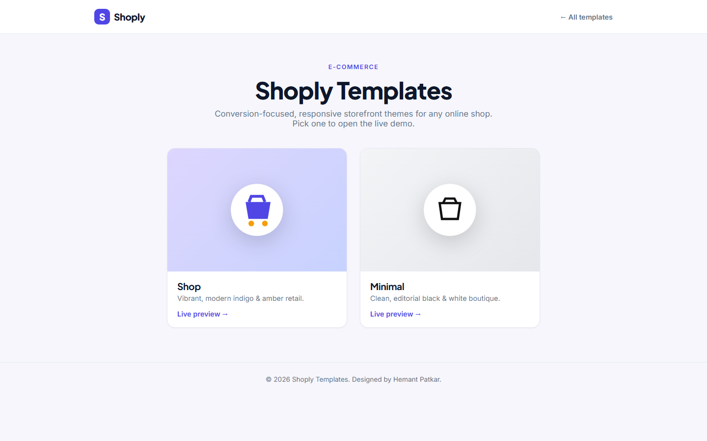 Storefront — E-Commerce Template